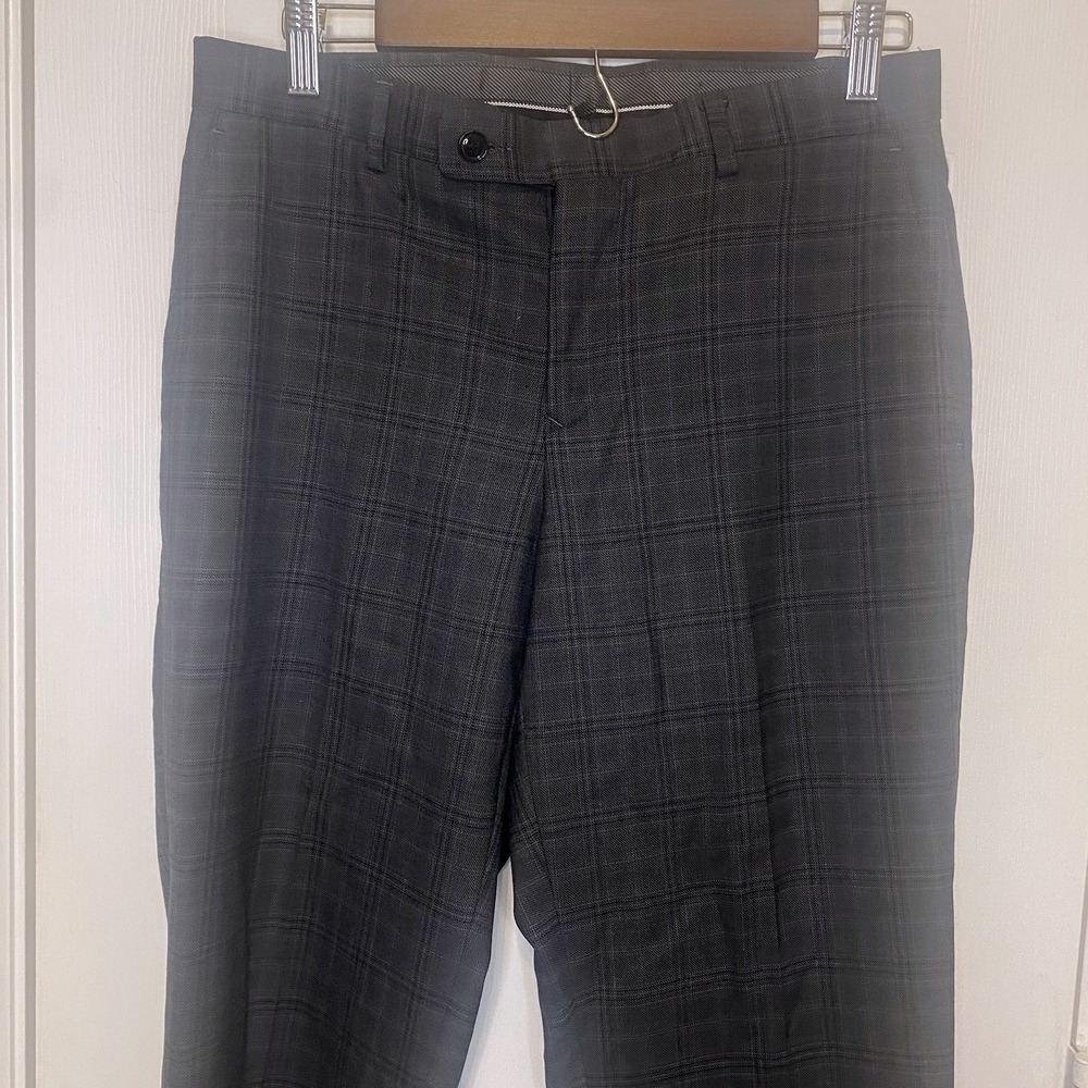 Linea Uomo Performance Pants ‎ Mens 32x29 Dress Slacks Suit Gray